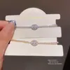 Pulseira Oval Deslizante Estilo Coreano e Japonês com Diamantes, Delicada e Versátil para o Dia a Dia, Joia Fashion de Luxo Leve de Alta Qualidade para Mulheres