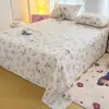 Conjunto de Roupa de Cama de Algodão Acolchoado Desenho Animado Três Peças Quarto de Casa Lençol Único de Gaze Amassada Lençol Único para Dormitório de Estudante Universal para Todas as Estações