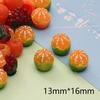 Simulación tridimensional en miniatura de pulpa de naranja de resina, comida y juego, adornos luminosos hechos a mano para DIY, accesorios para el cabello, pasador, accesorios, venta al por mayor