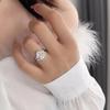 Anillo Real Europeo Nuevo de Diamante de Alto Carbono de 2.5 Quilates Transfronterizo Anillo de Plata 925 con Microdiamantes Anillo Super Brillante de Lujo Ligero para Mujer