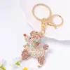 Chaveiro Popular Atacado Transfronteiriço Cachorro Poodle Cachorro do Zodíaco Metal Strass Chaveiro de Mochila Atacado