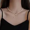 Colar de Pérolas com Pingente de Borboleta de Água Doce Natural para Mulheres, Simples e Único com um Toque de Luxo, Colar de Coração Deslizante Versátil Tendência