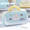 Estojo de Lápis Ponto Estrela Borboleta Estilo Coreano Pequeno Floral Bolinhas Portátil Grande Capacidade Estudante Multicamadas Bolsa para Lápis