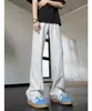 Pantalones de Malla Cortados con Láser de Secado Rápido para Hombres y Mujeres, Pantalones Curvos Delgados de Seda de Hielo de Verano, Pantalones Casuales Acampanados de Corte Diagonal Estilo Americano