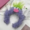 Bonito Monstro Roxo Pelúcia Cabelo Hoop Feminino Feio Bonito Pelúcia Engraçado Cranial Top Lavar Rosto Cabelo Hoop Grampos de Cabelo Acessórios de Cabelo