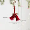 Decoración navideña transfronteriza guirnalda de bolas rojas aterciopeladas colgante DIY lazo aterciopelado campana colgante para árbol de Navidad puerta