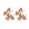 Europeu e Americano Bonito Elegante Colorido Diamante Borboleta Brincos Moda Francês Imitação Pérola Flor Inseto Brincos Novos Brincos para Mulheres
