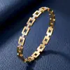 Nuevo Elegante Pulsera Cuadrada de Acero de Titanio para Mujer con Pedrería, Pulsera con Cierre de Moda, Joyería Transfronteriza, Lujo Ligero, Estilo Trendy Ins