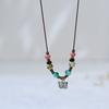 La paz es Fu moda nacional vintage collar de cerámica de Jingdezhen femenino candado de longevidad cadena clavicular colgante artístico cadena clavicular