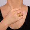Anillo de filigrana en forma de corazón de venta caliente de Grid Anillo estético hueco de acero inoxidable para mujer regalo de cumpleaños Navidad al por mayor