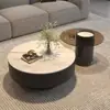 Nueva mesa de centro de losa de roca de vidrio negro estilo chino, mesa de centro minimalista italiana para sala de estar, mesa de té combinada simple de alta gama