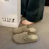 Chinelos femininos Boken outono 2026 novo estilo, com abertura nos dedos, para uso externo, chinelos frescos de outono, sapatos estilo francês Birkenstock com sola grossa