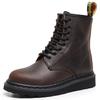 Botas Martin 1460 de Caña Alta en Piel Crazy Horse Marrón para Mujer, Botines Clásicos Retro Estilo Británico, Botas de Cuero Genuino para Hombre y Mujer, Tendencia de Punta Redonda