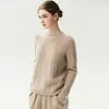 Suéter de Cachemira para Mujer Otoño/Invierno 2026, Cuello Redondo, Versátil Capa Base de Punto Trenzado, Corte Holgado, Top de Lana de Alta Gama