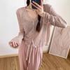 Cárdigan Delgado Suave Ceroso de Seda de Hielo con Protección Solar y Tirantes Blusa de Aire Acondicionado para Mujer Verano 2024 Nuevo Top de Punto de Manga Larga