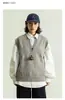 Novo colete de malha masculino para outono e inverno, anti-pilling, cor sólida, gola V, estilo pullover, moderno e estiloso