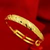 Pulsera de gypsophila de vientre redondo de oro de arena de Vietnam, latón chapado en oro, pulsera de gypsophila push-pull, pulsera de imitación de oro, venta al por mayor de joyería
