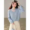 2026 Nuevo Suéter de Punto de Moda Francés con Cuello Halter, Mangas Largas Suaves para Mujer, Top Acogedor Casual de Ajuste Holgado para Otoño