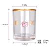 Taza de Vidrio Personalizada por el Fabricante con Parche Metálico y Letras Arcoíris, Taza de Agua Decorativa Metálica 3D con Borde Dorado, Vaso para Jugo