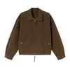 Wholate Diseño de Nicho Retro Tendencia Marca Solapa de Gamuza Silueta Chaqueta de Trabajo Holgada para Hombre W29