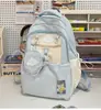 Mochila soft girl muito estilosa, mini bolsa mini ins, conjunto de mochila de duas peças para estudantes universitárias para passeios de primavera