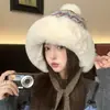 Gorros de Lana para Hombres y Mujeres en Otoño e Invierno, Engrosados y Cálidos, Que Muestran la Cara, Protegen los Oídos, Gorros de Felpa, Gorros Lei Feng de Punto a Prueba de Frío para Ciclismo