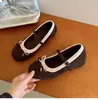 2026 Novo Estilo Deslumbrante Sapatos de Ballet com Salto Grosso e Decote Baixo com Laço Doce, Sapatos Mary Jane Elegantes Retrô para Mulheres