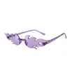 Gafas de Sol de Llama Coloridas de Moda Personalizadas Sin Marco Gafas de Sol para Fiesta Femenina Celebridad de Internet Foto Color Caramelo Espejo de Una Pieza Masculino