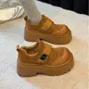 Zapatos Birkenstock para mujer de suela gruesa para aumentar la altura, nueva colección de otoño 2026, mocasines de estilo británico, zapatos planos de plataforma