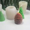 Árbol de Navidad Renshan Vela de Pino Vela de Aromaterapia Molde de Silicona Gota Navideña Yeso Molde de Silicona para Vela de Pino