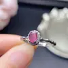 Anillo de Turmalina Pura Natural Plata de Ley S925 Incrustado de Cristal Color Limpio Buen Color de Fuego Piedra Principal 4*5mm
