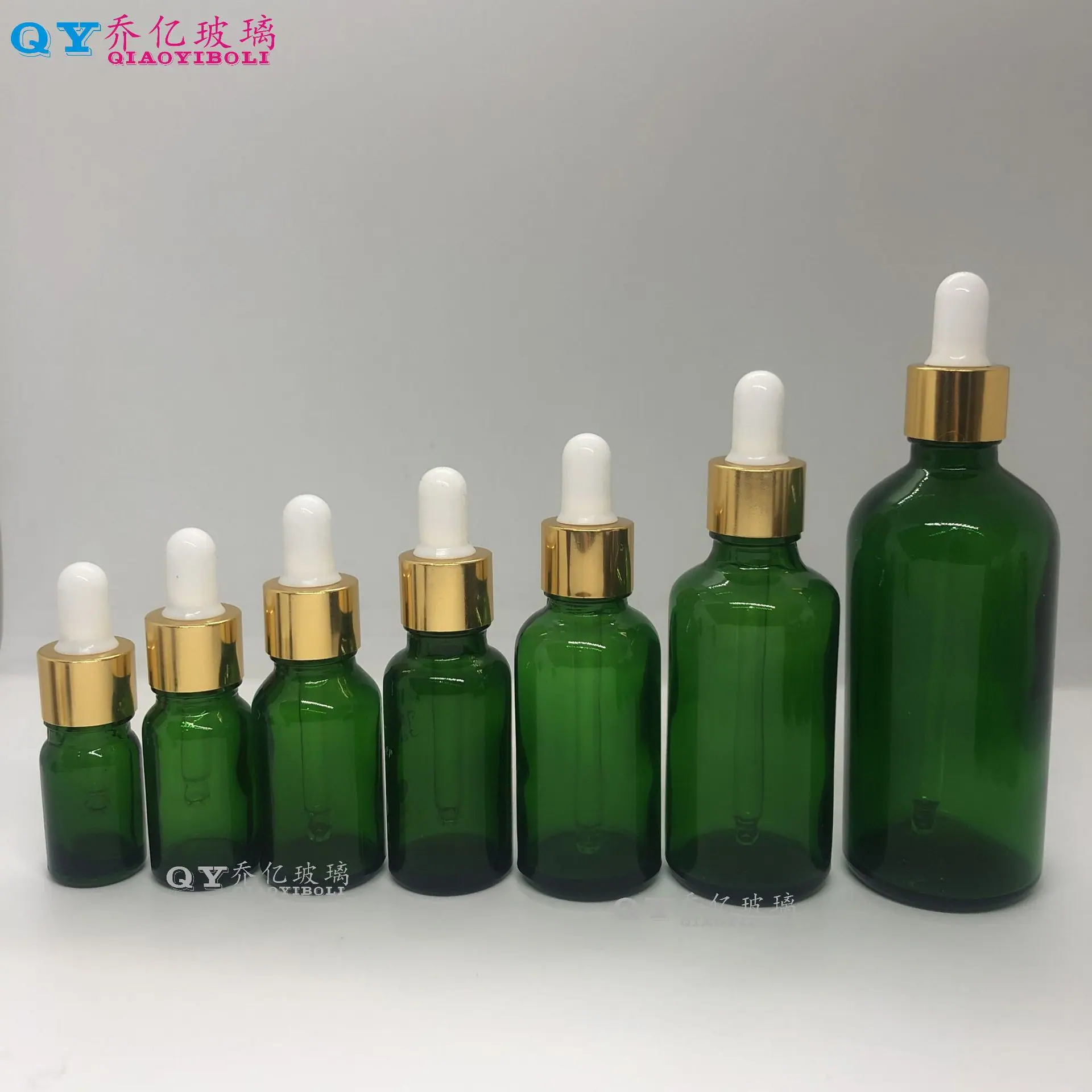 绿色精油瓶全套配金圈奶头一排
