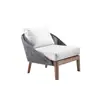 Sofá de Rattan para Exterior Nórdico, Novo Produto Simples com Pés de Madeira Maciça, Conjunto de Sofá de Rattan e Mesa de Centro para Hotel, Villa e Casas Modelo