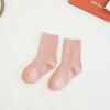 Calcetines para niños empaque individual algodón peinado doble aguja sin costuras calcetines para niños calcetines de tubo color caramelo primavera y otoño calcetines para estudiantes en stock