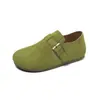 Estilo Clássico Sola Macia Camurça Slip-on Birkenstock Sapatos Femininos 2025 Novo Estilo Sola Grossa Pessoa Preguiçosa Totalmente Fechado Birkenstock Flats Femininos