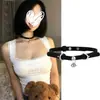 Gargantilla Binaural Campana Pequeña Collar de Cuero PU Cadena para Clavícula de Moda Cinturón para el Cuello Personalidad Navideña Cadena de Cuello de Moda Combinación Perfecta
