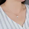 Collar de Moda Cruzado de Diseño de Nicho Estilo Ins de Gama Alta con Nombre en Inglés Personalizable Cadena para Clavícula de Acero de Titanio