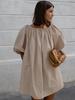 Vestido Jersey Francés con Hombros Descubiertos, Cuello de Línea Única y Manga Abullonada 2025 Verano Europeo y Americano Cómodo Moda al por Mayor Falda Corta para Mujer