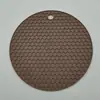 Almofada de isolamento térmico em formato de favo de mel, almofada redonda de silicone para pote de areia, tapete para mesa de jantar, base de silicone antiderrapante, isolamento térmico para cozinha, anti-escaldante, alta temperatura