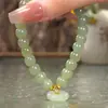 Pulsera Hebilla Hetian Yu Ping An para Mujer 2024 Nuevo Sentido de Alta Gama Pulsera de Transferencia de Nicho para Regalo de Cumpleaños de Novias