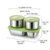 Caja de Almacenamiento para Refrigerador Transfronteriza, Contenedor de Almacenamiento de Alimentos Apto para Microondas, Lonchera Compartimentada de Acero Inoxidable 304, Al por Mayor en Stock