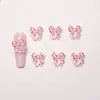Kt Gato Lazo Cinta Decoraciones para Uñas Resina Accesorios Pequeños Lazo de Cinta Aretes DIY Accesorios para Uñas Portátiles