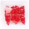 Nuevo Adorno de Árbol de Navidad de Lazo en Dos Tonos Rojo Dorado/Rojo Plateado Lazo Navideño Decoración Navideña Festiva