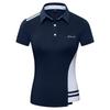 22 Novas Roupas de Golfe Feminina Camiseta de Manga Curta Top Justo Camisa Polo Uniforme de Esportes ao Ar Livre Respirável Manga Curta