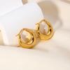 Joyas de Oro Aluvial Pendientes Huecos Geométricos Transfronterizos Moda Femenina Nicho Pendientes de Alta Gama Joyería para Orejas Mismo Estilo Amazon