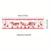 Toalha de mesa de Halloween transfronteiriça com estampa de caveira e morcego, banner de toalha de mesa para decoração de festa de feriado para sala de jantar interna