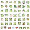 Pegatinas de rana pequeña de viento lindas transfronterizas 50 pegatinas de decoración impermeables para taza de teléfono móvil pegatinas para cuenta a mano de niños al por mayor