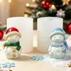 Festival del Muñeco de Nieve Navideño Adorno de Aromaterapia de Yeso Molde de Silicona Vela Micro Paisaje Jabón Molde para Exprimir y Jugar
