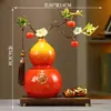 Gran Adorno con Forma de Calabaza con Esmalte y Cerámica Craquelada, un Regalo para Amigos, Líderes, Inauguración de Casa o Apertura de Negocio