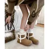 Botas de Nieve de Lana del Noreste para Mujer Piel Genuina Zapatos de Algodón del Noreste 2025 Nuevas Botas Cortas Cálidas de Lana Gruesa Forradas de Polar